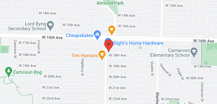 map of 405 3595 W 18TH AVENUE